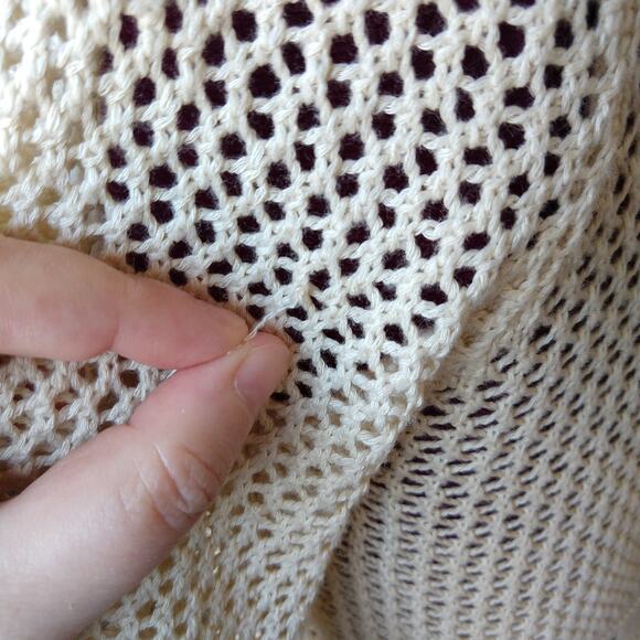 Repaired Lightweight Knit Top Swim Cover M / L long bell sleeve Hi-Lo upcycled - Picture 14 of 15